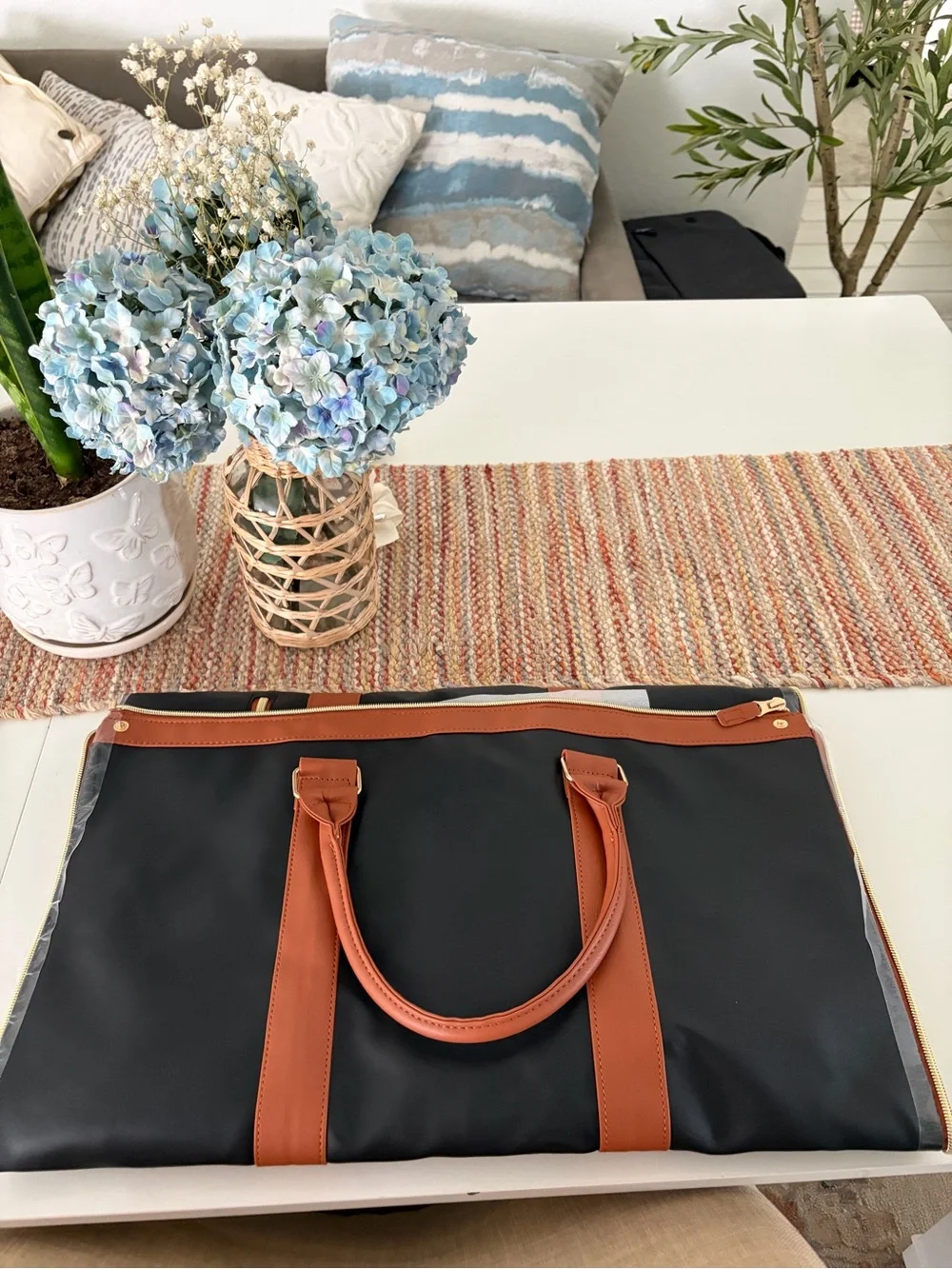 Lefame Convertible Travel Garment Bag / Carry-On – Black & Brown